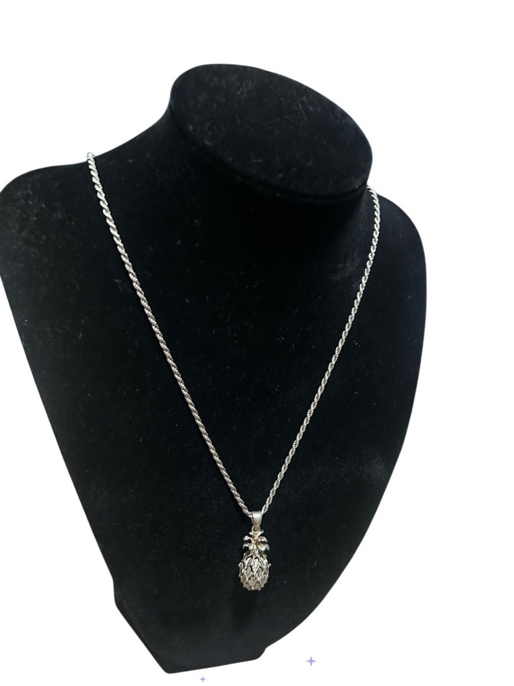 925 Sterling Silver Pineapple Pendant Necklace - Elegant Women's Jewelry